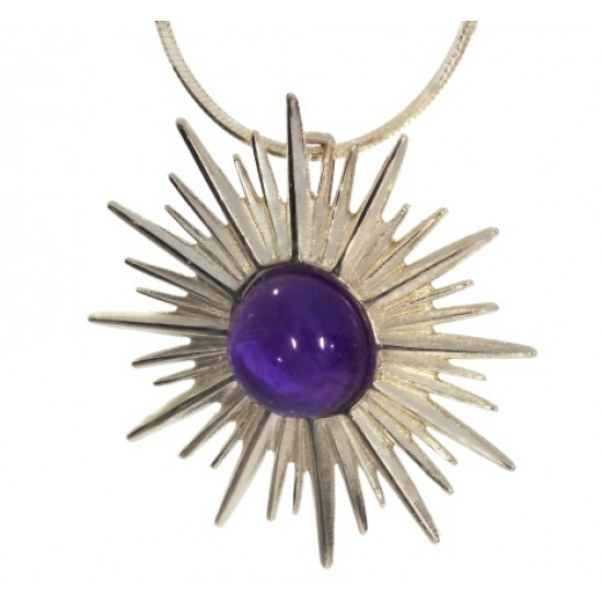 Sterling Silver Amethyst Pendant P34-18