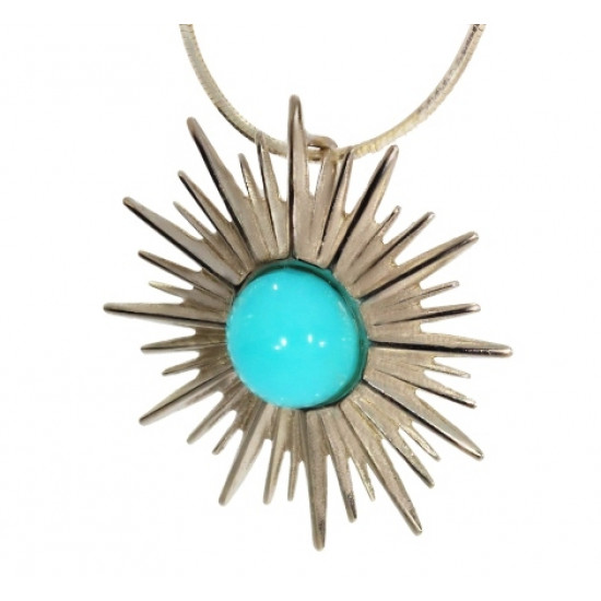 Sterling Silver Turquoise Pendant P34-18