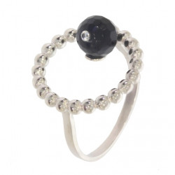 Bague 30-35 onyx nior argent