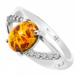 Ring 38-23 Sterling Silver Amber