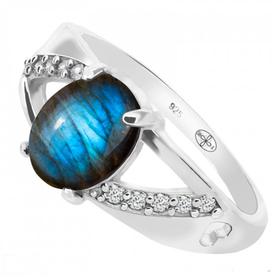 Ring 38-23 Sterling Silver Labradorite Ring 38-23 Sterling Silver Labradorite