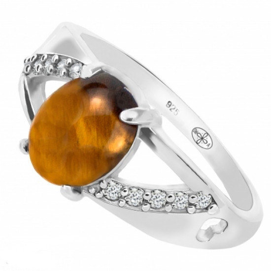Ring 38-23 Sterling Silver Tiger's Eye Ring 38-23 Sterling Silver Tiger's Eye