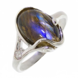 Bague 42-27 labradorite argent