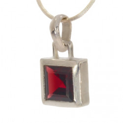 Sterling Silver Garnet Pendant PF-07