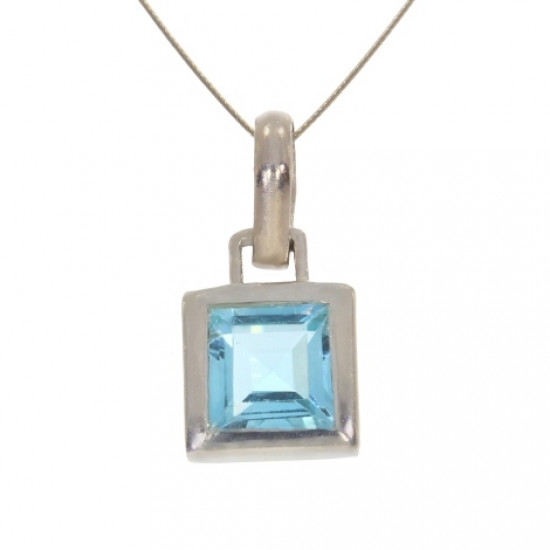 Sterling Silver Blue Topaz Pendant PF-07 Sterling Silver Blue Topaz Pendant PF-07