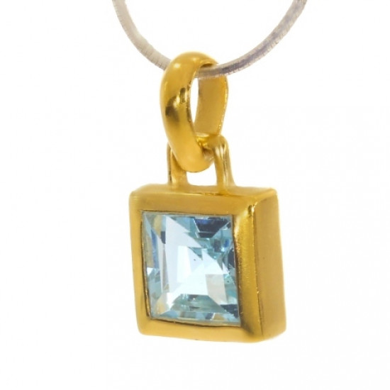 Vermeil Blue Topaz Pendant PF-07