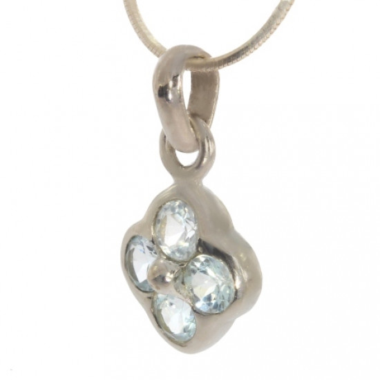 Sterling Silver Blue Topaz Pendant PF-13 Sterling Silver Blue Topaz Pendant PF-13