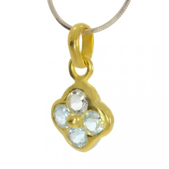 Vermeil Blue Topaz Pendant PF-13