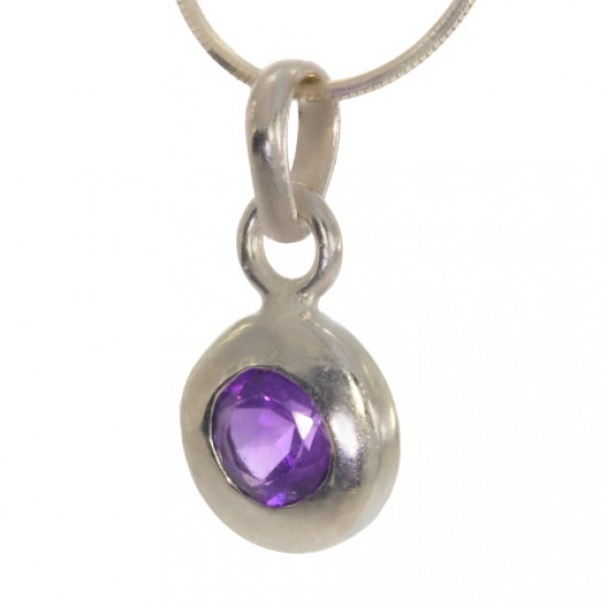 Sterling Silver Amethyst Pendant PF-15