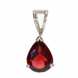 Sterling Silver Garnet Pendant PF-52