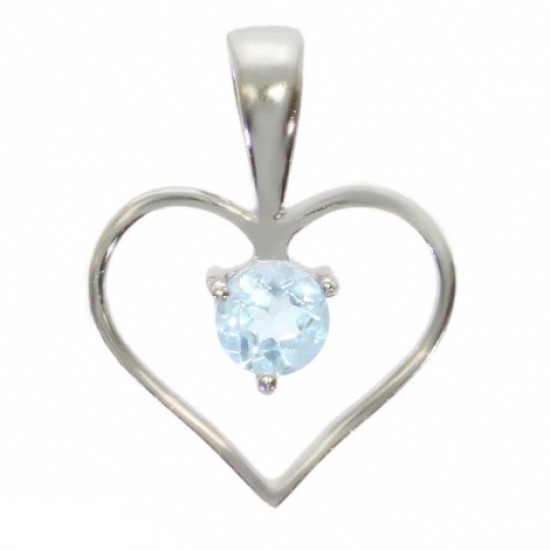 Sterling Silver Aquamarine Pendant PF-53 Sterling Silver Aquamarine Pendant PF-53