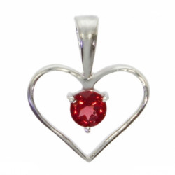 Sterling Silver Garnet Pendant PF-53