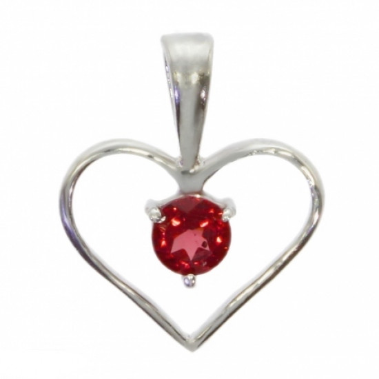 Sterling Silver Garnet Pendant PF-53 Sterling Silver Garnet Pendant PF-53