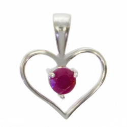 Sterling Silver Ruby Pendant PF-53