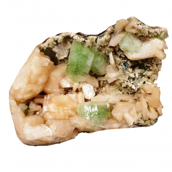 green apophyllite and stilbite