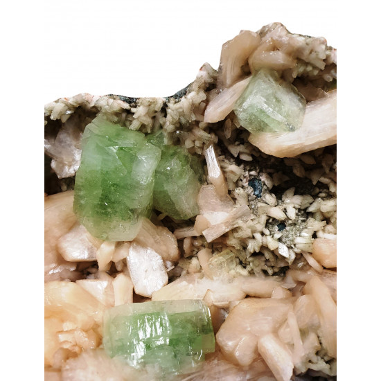 green apophyllite and stilbite