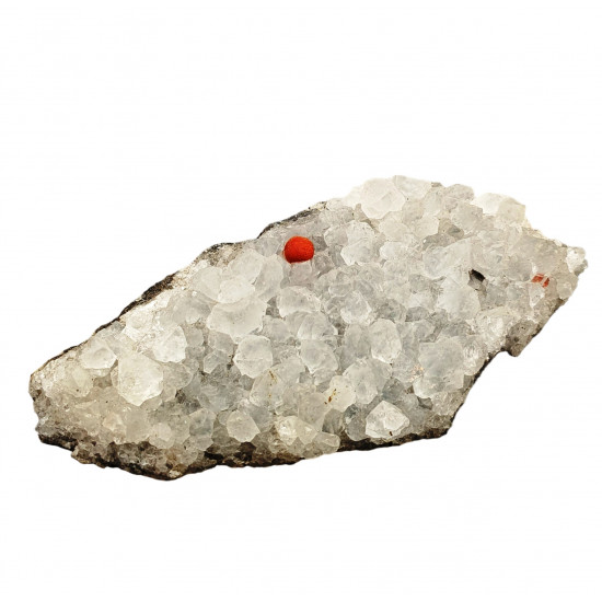 red fluorite on quartz