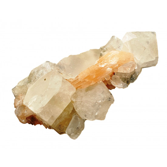 apophyllite , stilbite on chalcedony