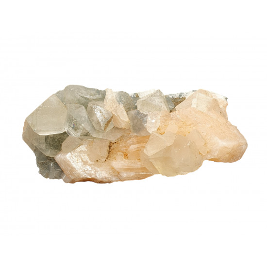 apophyllite , stilbite on chalcedony