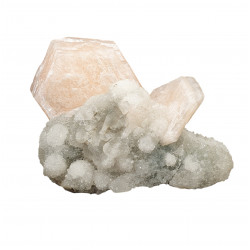 stilbite on chalcedony
