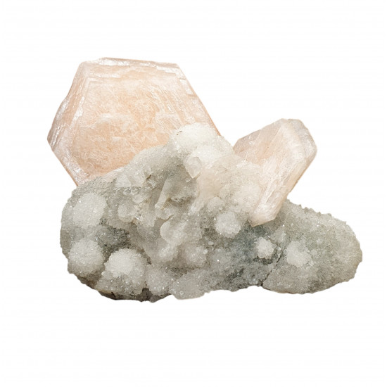 stilbite on chalcedony