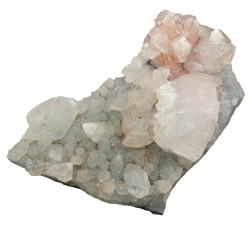 apophyllite , stilbite on chalcedony