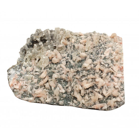 apophyllite , stilbite on chalcedony