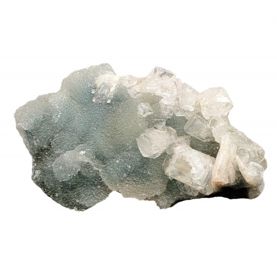 apophyllite , stilbite on chalcedony