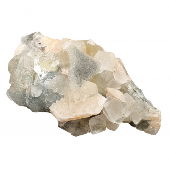 apophyllite , stilbite on chalcedony