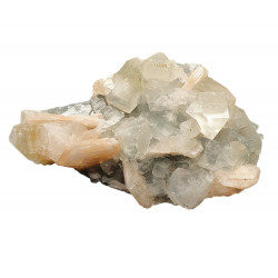 apophyllite , stilbite on chalcedony
