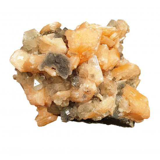 apophyllite , stilbite on chalcedony