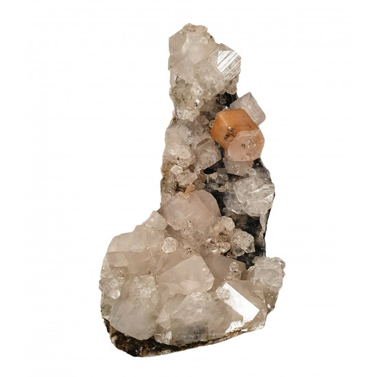 apophyllite , stilbite on chalcedony