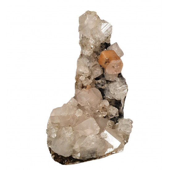 apophyllite , stilbite on chalcedony