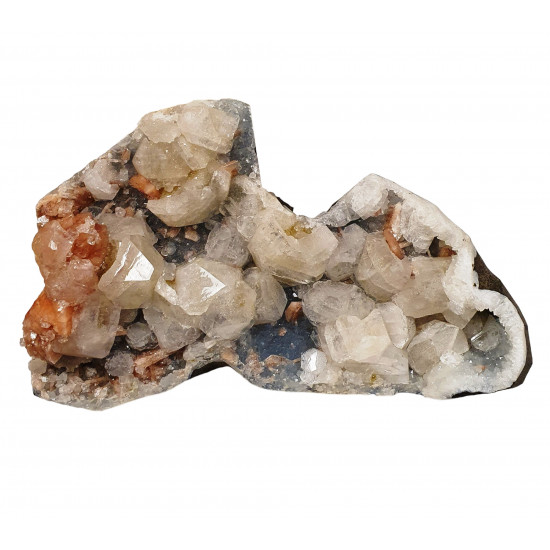 apophyllite on chalcedony and stilbite