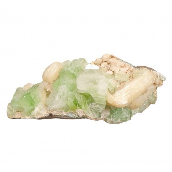 green apophyllite on stilbite