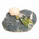 yellow apophyllite with stilbite and chalcedony