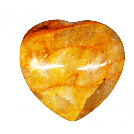 Yellow hematoide quartz heart