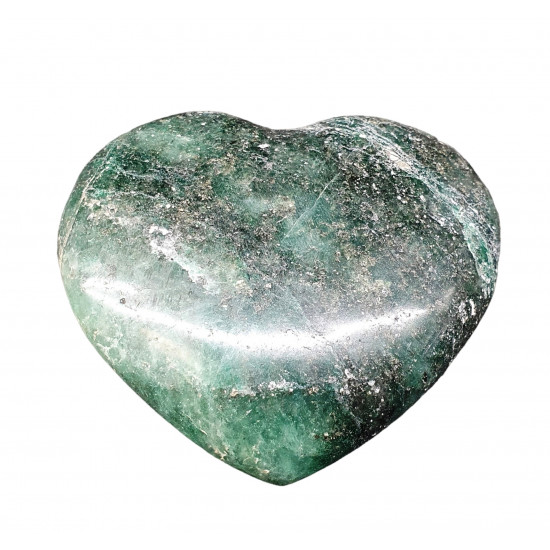 Green apatite fushite heart 