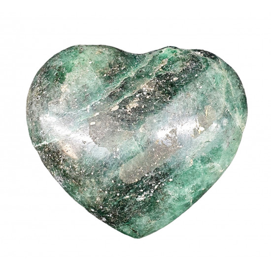 Green apatite fushite heart 
