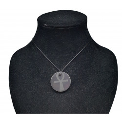 shungite necklace round egyptian cross