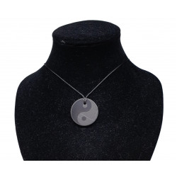 shungite necklace round ying-yang