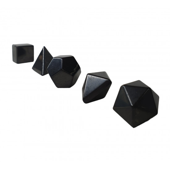 shungite platonic solids (5 elements), 3 cm