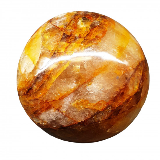 Yellow hematoid quartz sphere