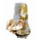 fluorite ball on quartz and calcite