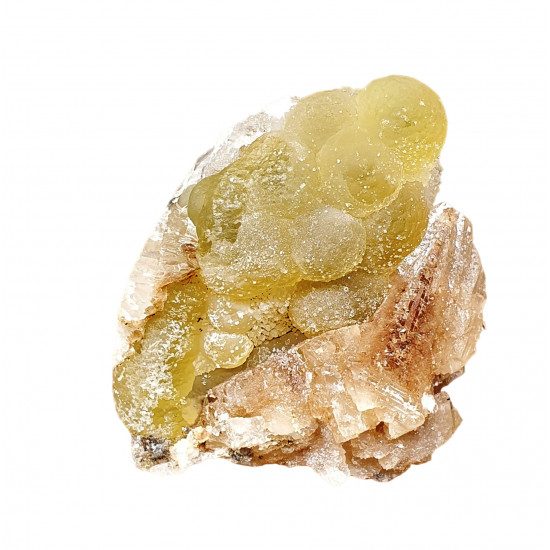 fluorite ball and calcite on quartz