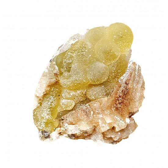 fluorite ball and calcite on quartz