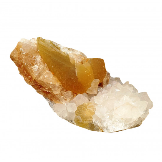 fluorite ball on quartz and calcite