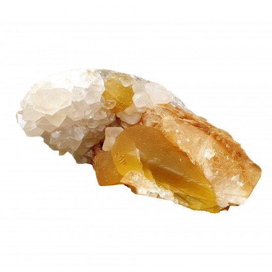 fluorite ball on quartz and calcite