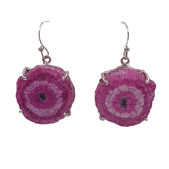 earrings pink agate