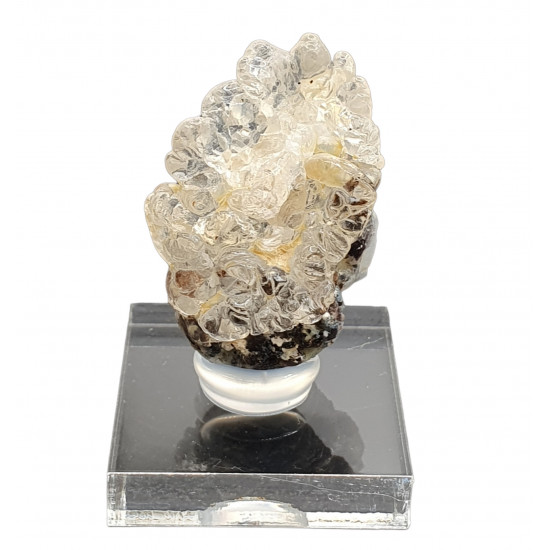 Hyalite opal on chalcedony